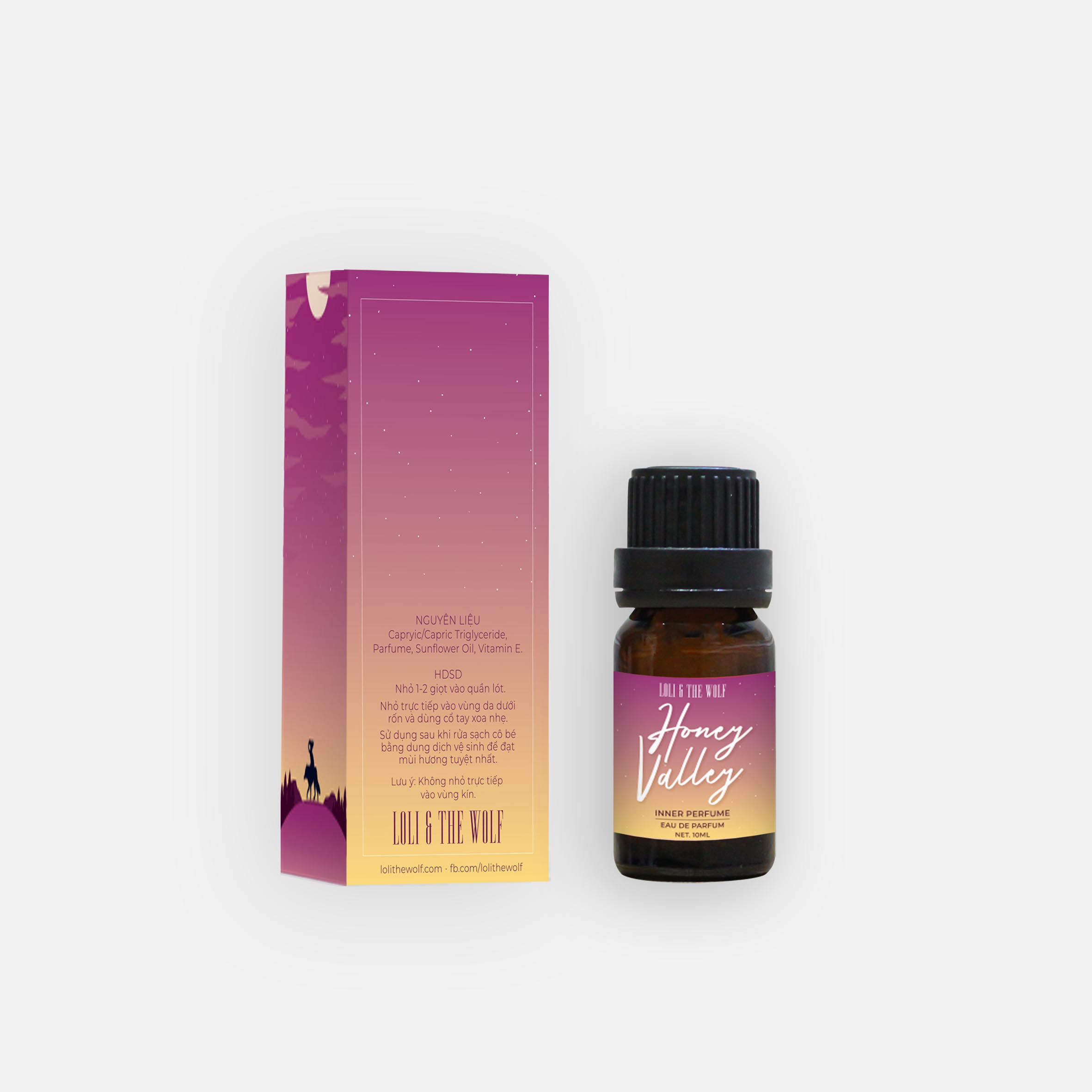 Nước hoa vùng kín nữ Honey Valley LOLI &amp; THE WOLF chai chấm 10ml