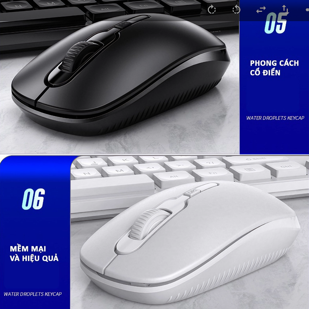 Combo bàn phím chuột không dây KG-09 wireless 2.4G làm việc văn phòng chơi game full mới 2024 ( Tặng kèm quà tri ân )- Hàng chính hãng