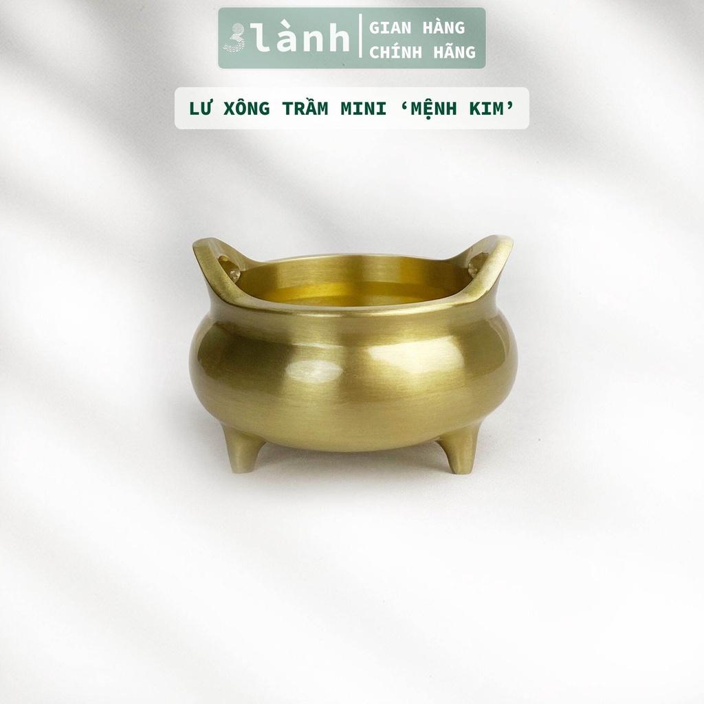 Lư Xông Nhang Trầm Hương Đồng Đúc Loại Mini 4cm 3 Lành Màu Phong Thủy Trang Trí Nhà Bàn Thờ Dâng Hương Thư Giãn