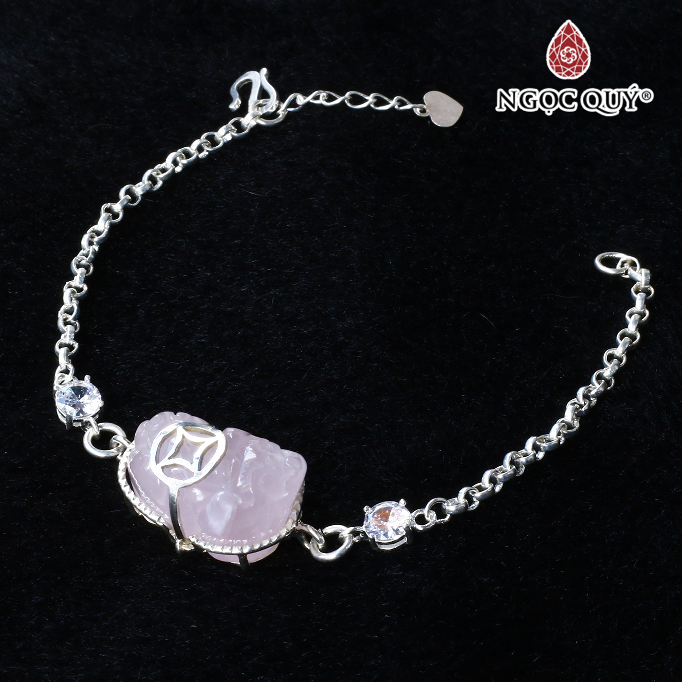 Lắc bạc phối tỳ hưu thạch anh hồng mệnh hỏa, thổ - Ngọc Quý Gemstones