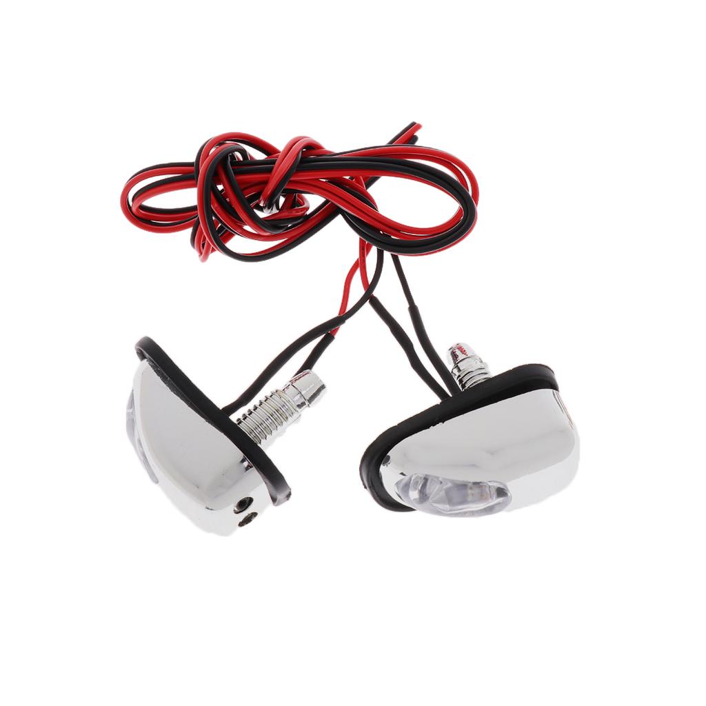 1 Pair Car Wiper Hood Windshield Water Spray Nozzle Washer with LED Light