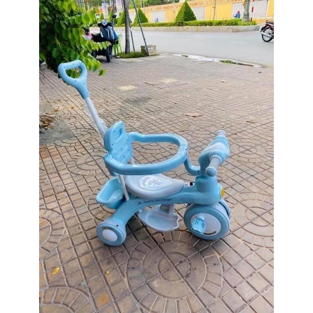 Xe đẩy đi bộ xe đạp 3 bánh 618 có cần đẩy phát nhạc cho bé