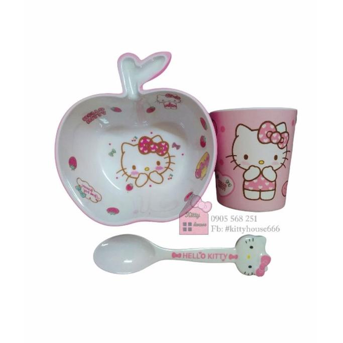 SET COMBO TÔ / CHÉN LY MUỖNG KITTY KITTY HOUSE