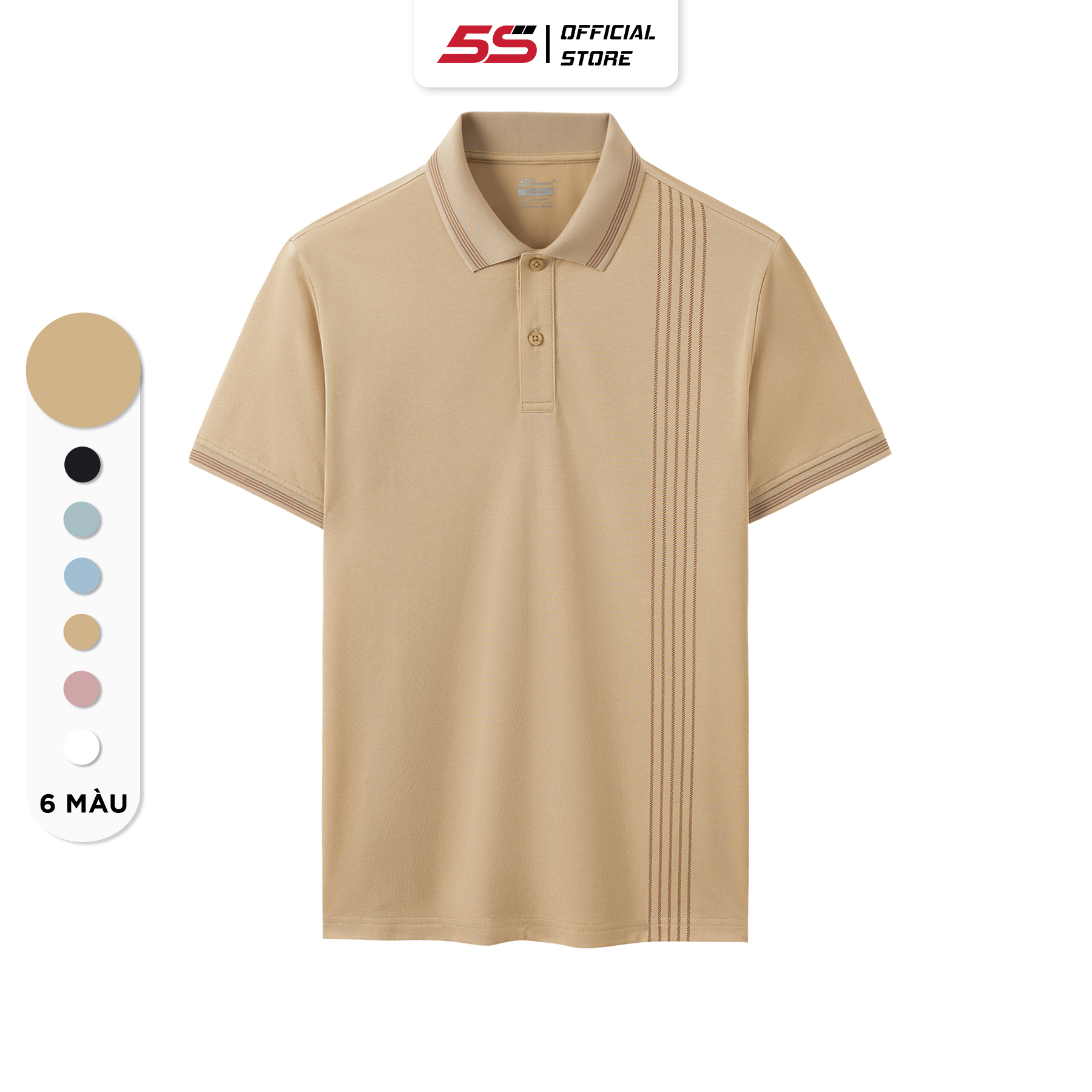 Áo Polo Nam 5S, Chất Liệu Viscose Kết Hợp Cotton Siêu Mát, Thấm Hút, Thiết Kế Lịch Lãm, Trẻ Trung
