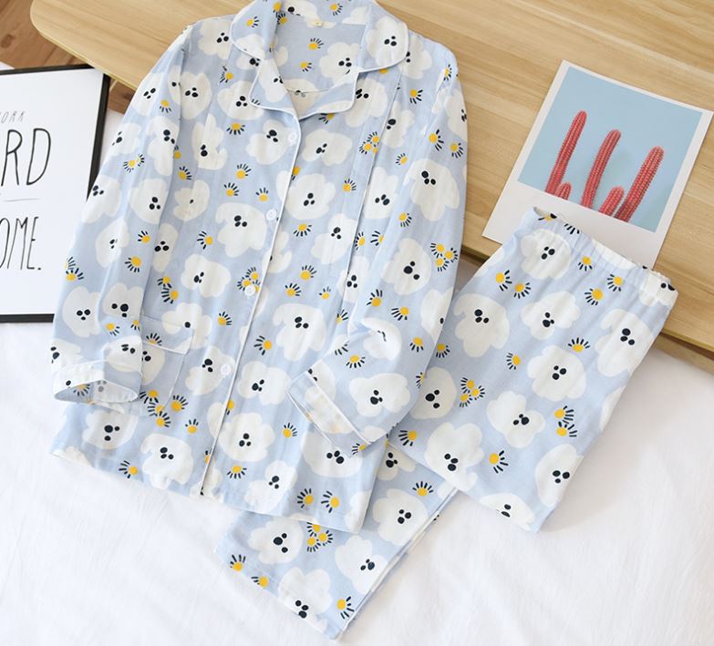 Bộ Đồ Pyjama Bầu Và Sau Sinh Azuno BD2881 Mặc Nhà Chất Liệu Xô Nhật Mặc Mùa Hè Cực Mát Có Thiết Kế Cho Con Bú