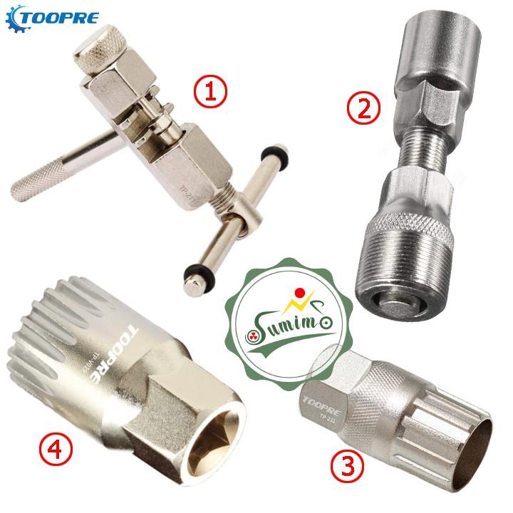 Dụng cụ sữa chữa xe đạp - Combo 4 món Toopre - Cảo sên - Cảo giò dĩa  - Cảo trục giữa bạc đạn - Cảo líp vặn