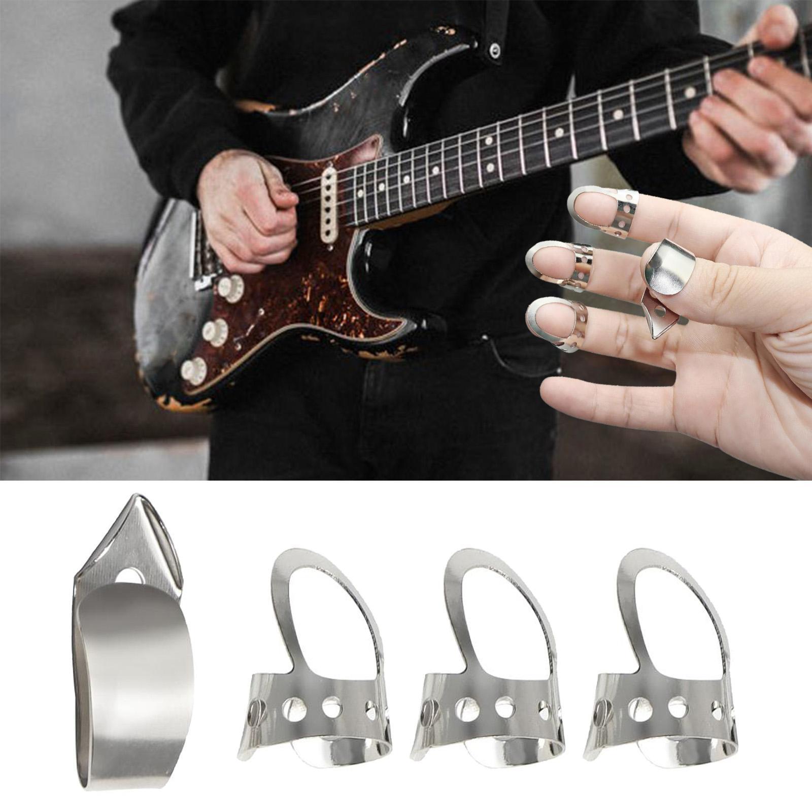 3X 4Pcs Finger Thumb Picks Metal for Banjo Ukulele Guitar Picks Plectrums