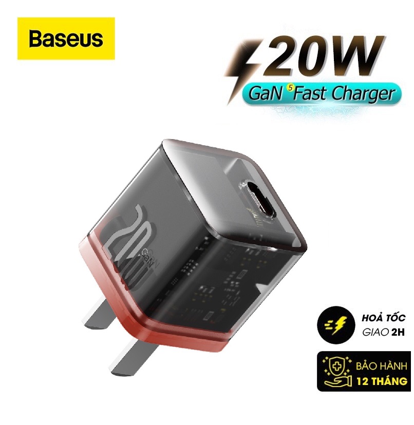 Củ Sạc Nhanh Cho IPhone 20W Baseus GaN5 Fast Charger - Công Nghệ Power Delivery 3.0 QC 3.0 - Tích Hợp Chip Thông Minh - Công Nghệ Kiểm Soát Nhiệt Độ BCT - Hàng Chính Hãng