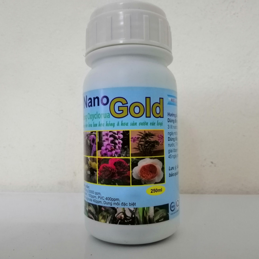 NANO GOLD ĐỒNG OXYCLORUA 250ML - DÙNG CHO HOA LAN, HOA HỒNG VÀ HOA SÂN VƯỜN CÁC LOẠI