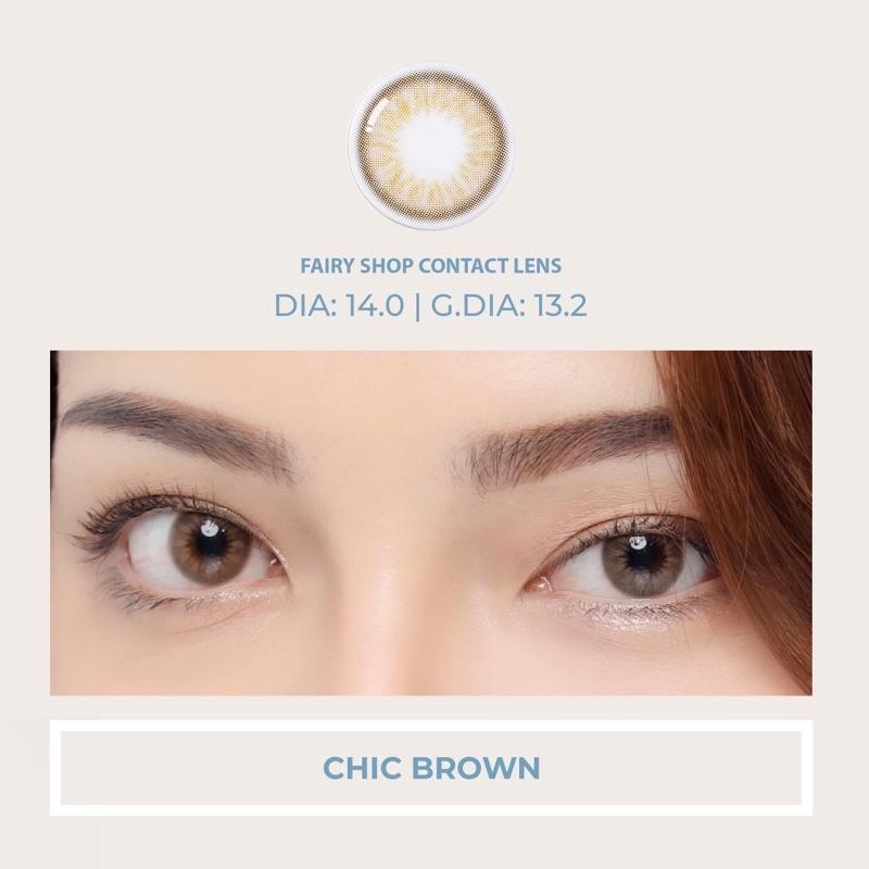 Kính Áp tròng Chic Brown 14.0MM - Kính Áp Tròng FAIRY SHOP CONTACT LENS độ 0 đến 8 Silicone Hydrogel Lens Cho Mắt Thở