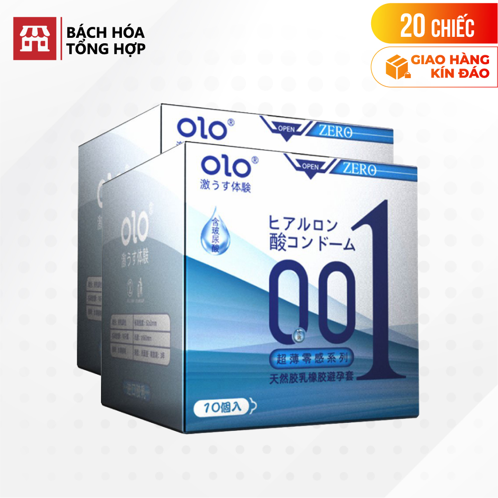 [Hộp 10 cái] Bao cao su OLO 0.01 Zero Blue - Siêu mỏng, nhiều gel