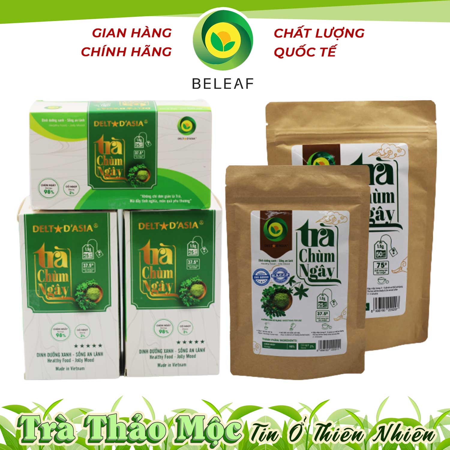 Trà Chùm Ngây Delta D'Asia Điều hòa huyết áp Hộp (25 túi x 1,5 g)