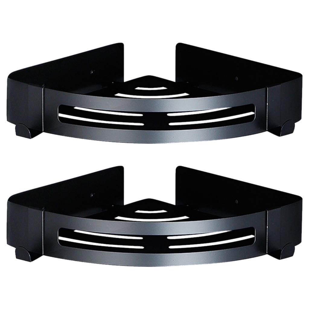 Shower Caddy Bathroom Shelf Storage Holder with Hooks Triangle Silver