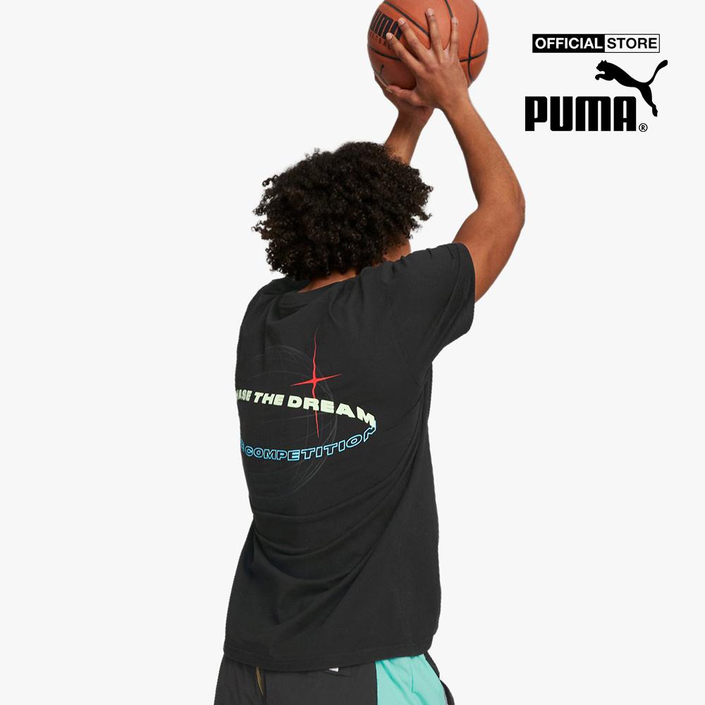 PUMA - Áo thun thể thao nam cổ tròn tay ngắn New Era Ba