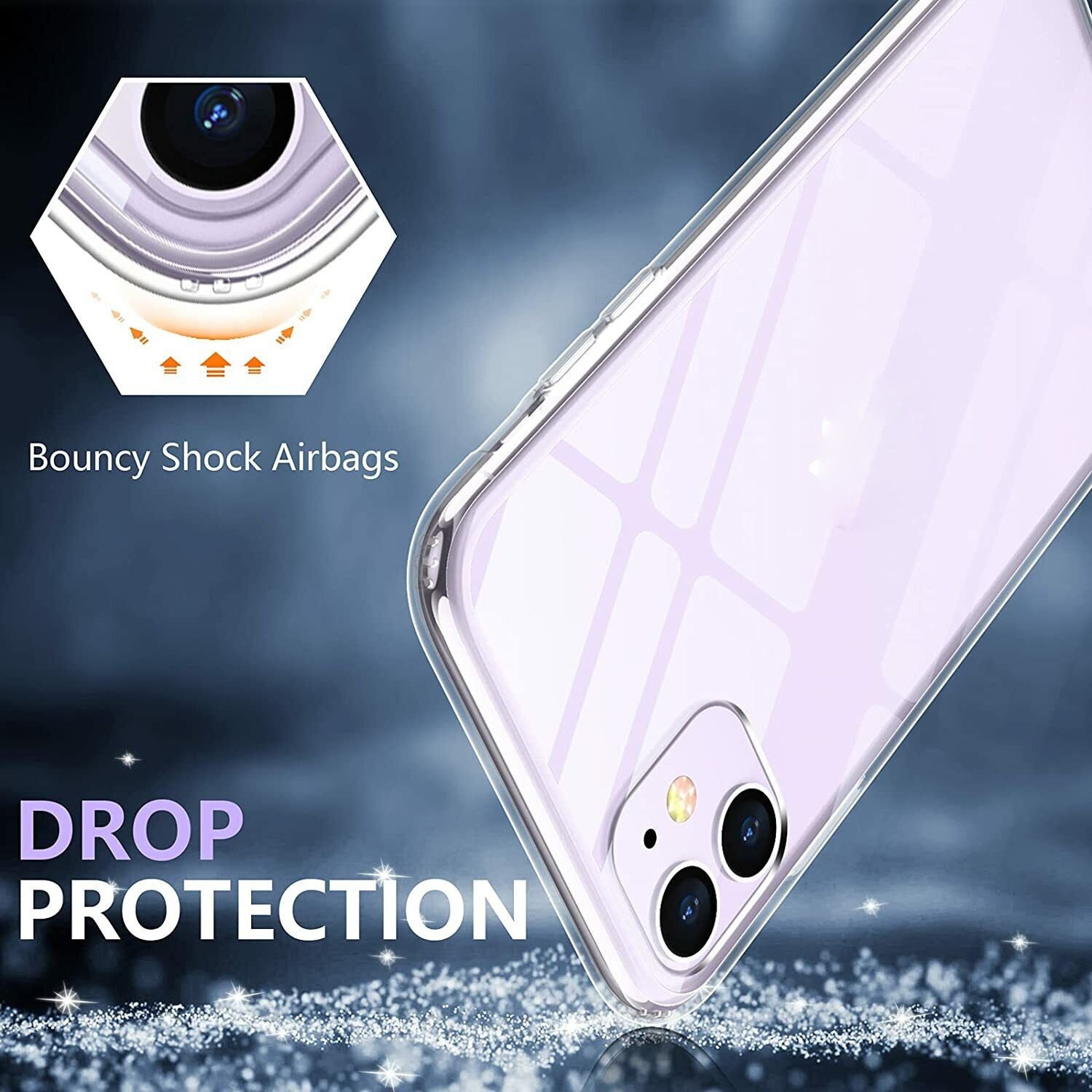 Ốp lưng chống sốc trong suốt cho iPhone 11 hiệu Memumi Glitter siêu mỏng 1.5mm độ trong tuyệt đối, chống trầy xước, chống ố vàng, tản nhiệt tốt - hàng nhập khẩu
