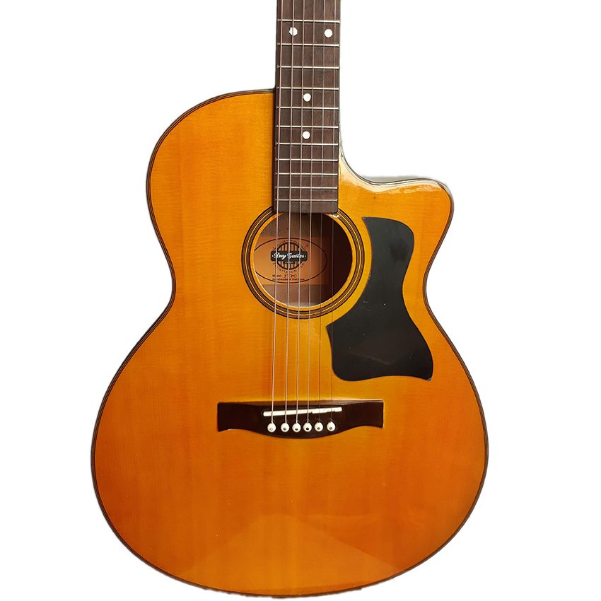 Đàn guitar acoustic DT70 màu vàng dáng A khuyết cần đàn có ty âm tốt ghitar đệm hát dành cho bạn mới tập Duy Guitar tặng 4 phụ kiện