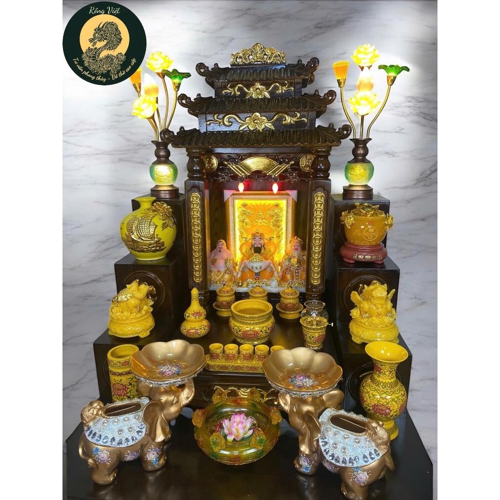 {RV} Sét ban thần tài 56 mái chùa RỒNG VIỆT, combo ban thần tài cao cấp , đầy đủ cho gia chủ