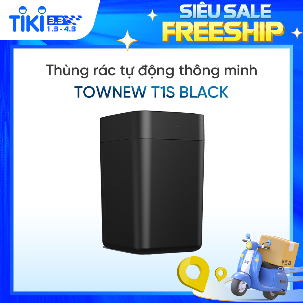 Thùng rác thông minh TOWNEW T1S _Tự động hàn túi rác - Hàng Chính Hãng