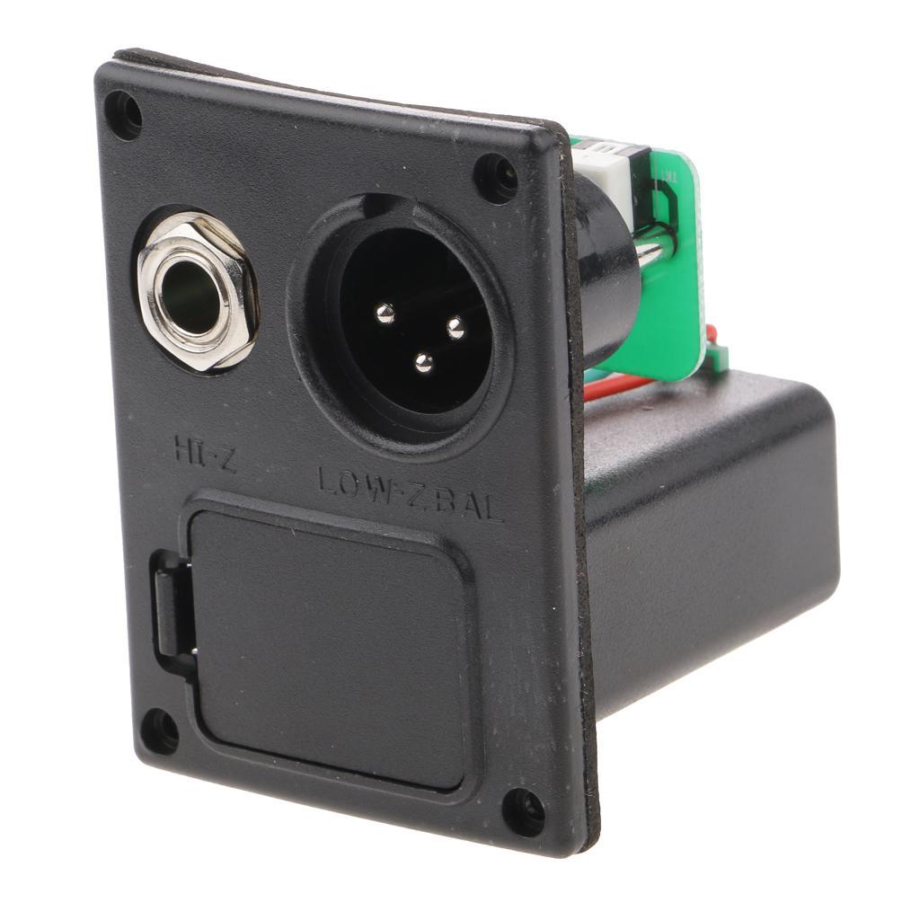 9V Guitar Bass EQ Pickup Battery Box Case w/ Circuit Black