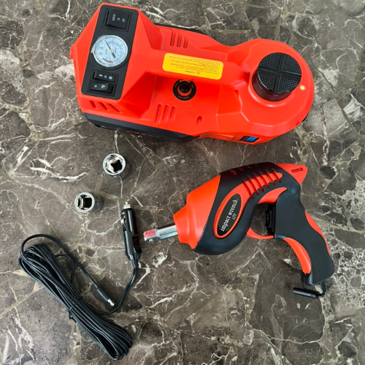 Bộ nâng kích gầm điện kiêm máy bơm lốp và máy siết ốc ô tô đa năng 3 trong 1 ROGTZ TY-003 - Công suất: 150W - HÀNG NHẬP KHẨU