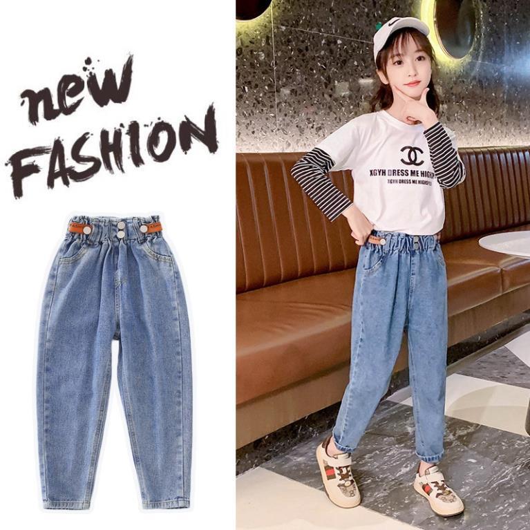 IQJ49 Size110-160 (12-40kg) Quần jean bé gái Hàng Quảng Châu Thời trang trẻ em