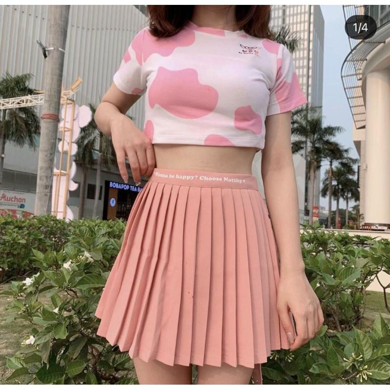 ÁO CROPTOP TAY NGẮN LOANG MÀU CỰC XINH