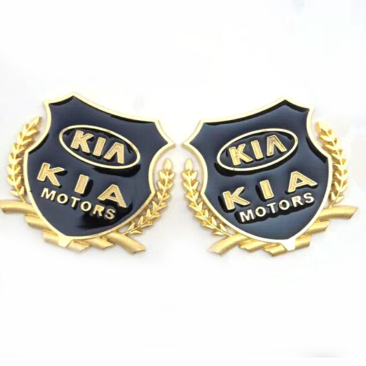 Bộ 2 logo bông lúa dán xe hơi, ô tô cao cấp