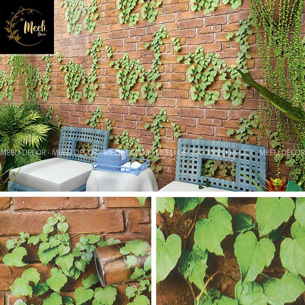 Giấy dán tường phòng khách giả gạch decal dán tường phòng ngủ sẵn keo dễ dán, kt 5m x 45cm, ME17