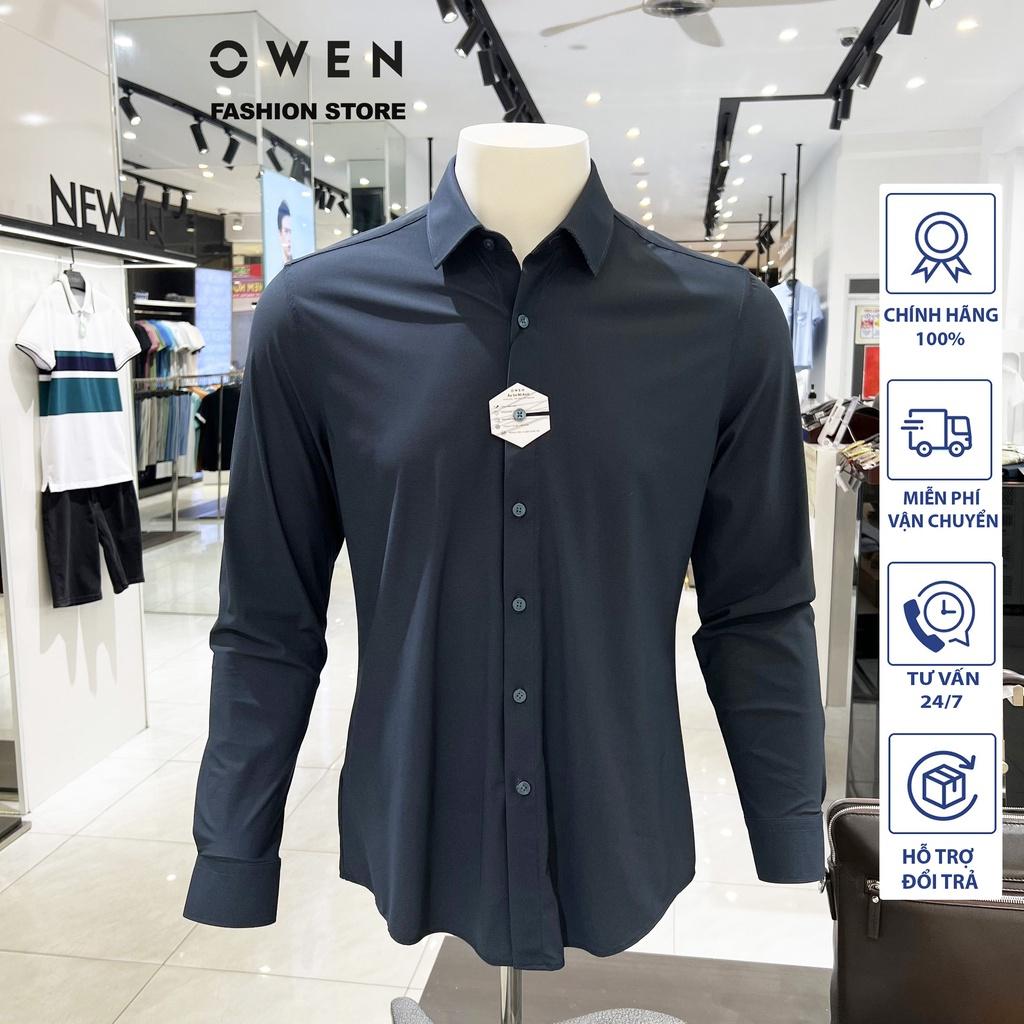 Áo Sơ mi Owen nam cộc tay không túi dáng Regular sợi KNIT cao cấp chống nhăn mềm mịn mát AR230106D