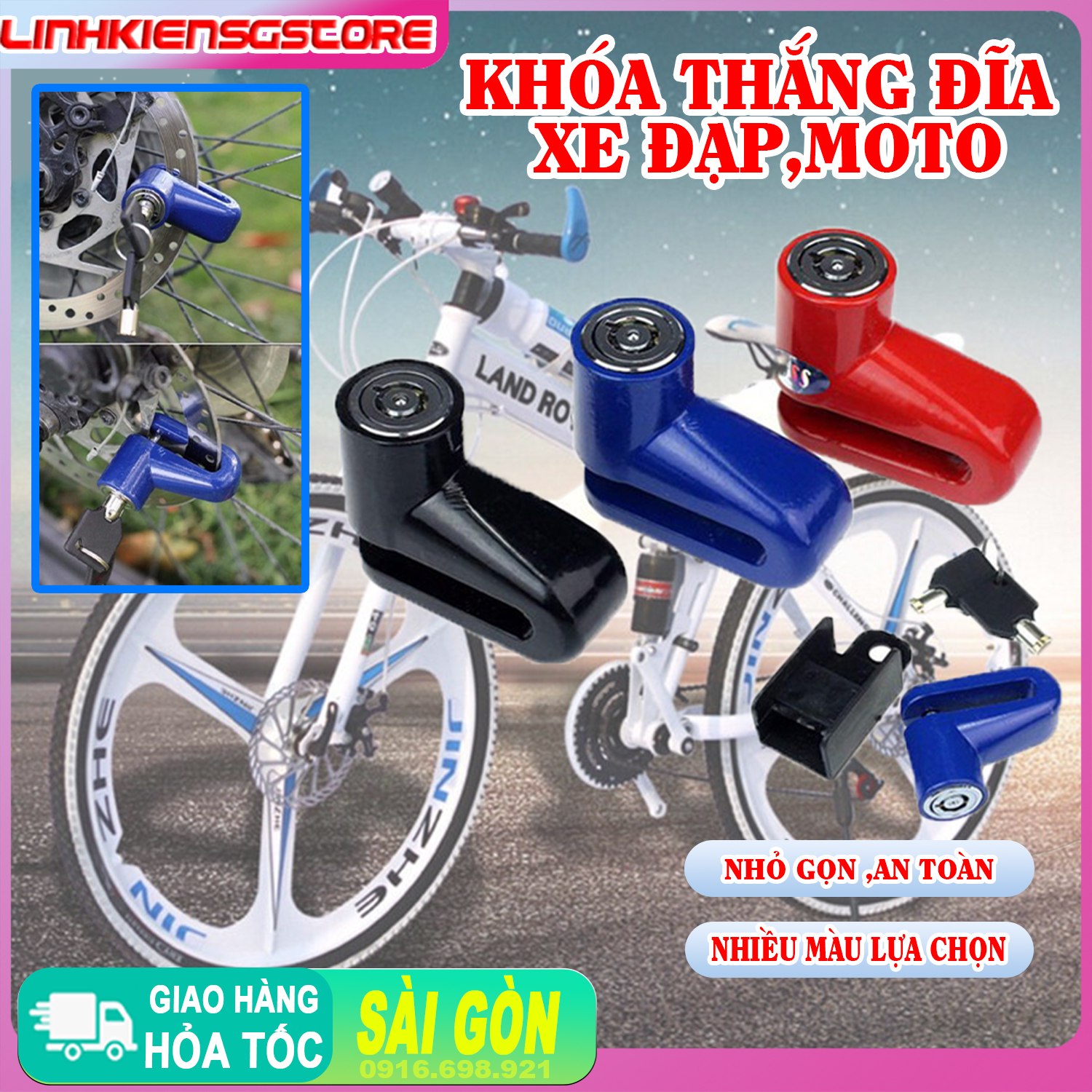 Khóa Thắng Đĩa Cho Xe Đạp Xe Máy Khóa Phanh Xe An Toàn Khóa Càng