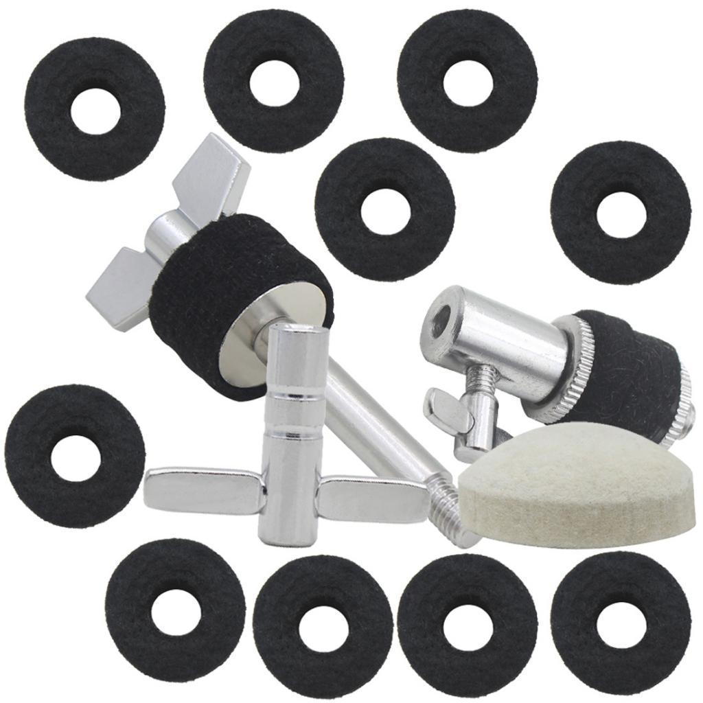 Drum Kit Parts Hi-hat Stand Screw+Drum Key+Cymbal Clutch+Pedal Beater Hammer Head+Cymbal Felt Pads
