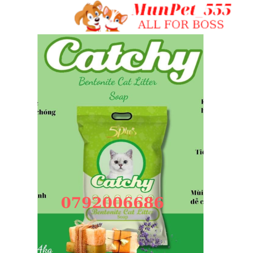 Cát Đất Sét Catchy 8L/4Kg - Cát Vệ SInh Cho Mèo Nhiều Mùi vị