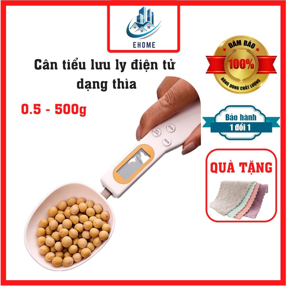 Cân tiểu lưu ly điện tử dạng thìa có màn hình LCD hiển thị 500g dùng làm bánh