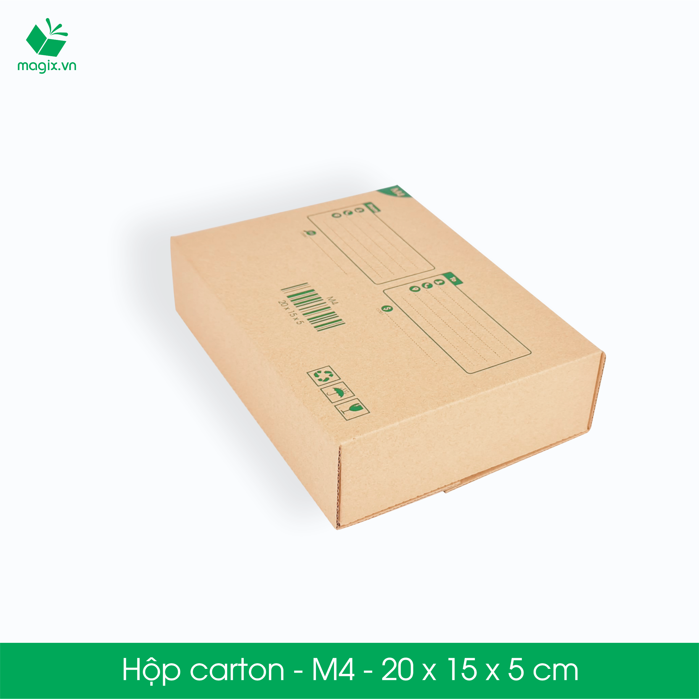 M4 - 20x15x5 cm - 25 Thùng hộp carton đóng hàng