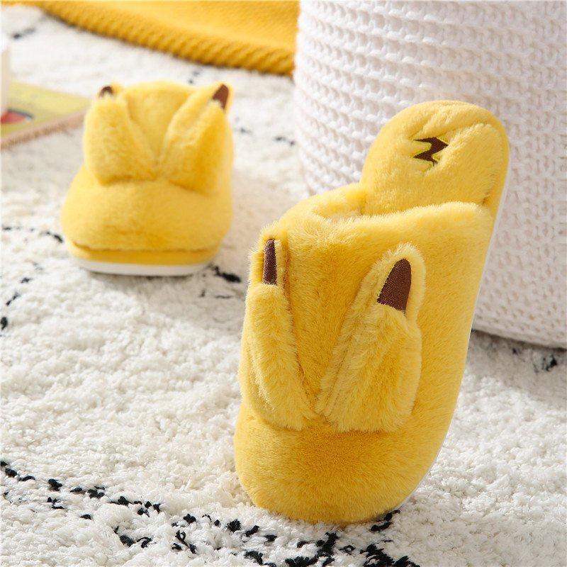 Dép bông hoạt hình Pikachu siêu dễ thương nam nữ đi trong nhà, văn phòng ấm áp, mềm mại chống trơn DA13