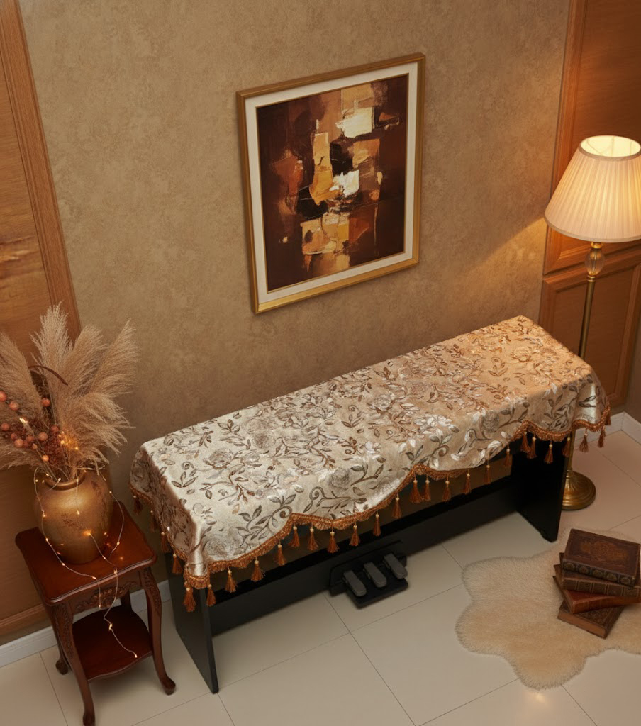 Khăn phủ đàn piano điện tử 88 phím sang trọng cổ điển trang trí giáng sinh noel năm mới Tết sinh nhật - HÀNG CHÍNH HÃNG