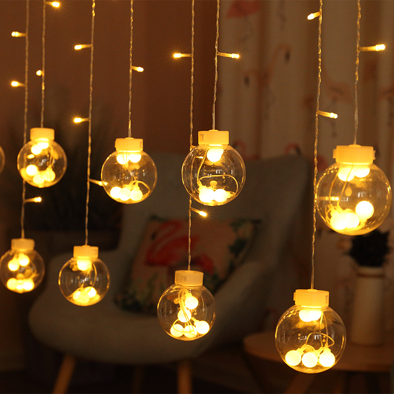 Đèn Nháy Trang Trí LED Bóng Tròn Dạng Lưới 12 Dây