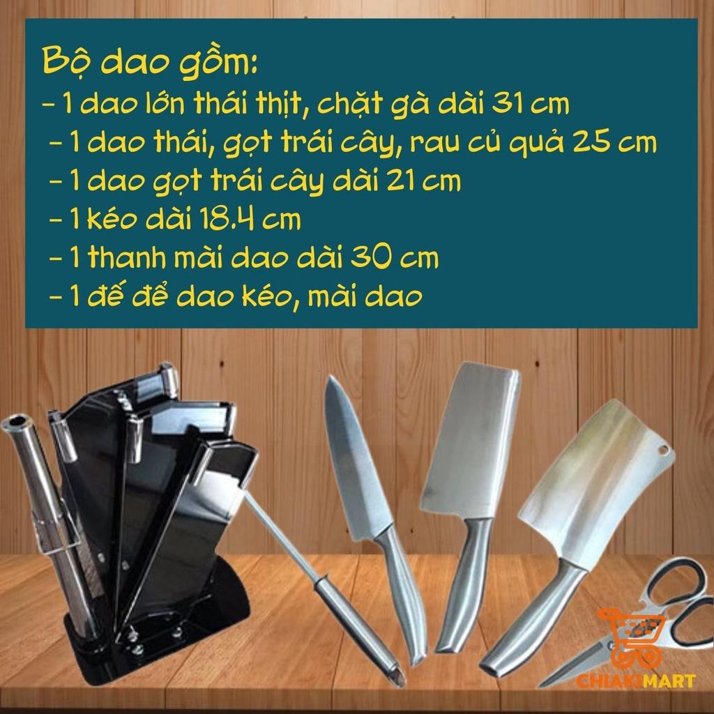 Bộ dao inox 6 món Nhật Bản chống gỉ, chống ăn mòn an toàn cho sức khỏe, bộ dao bền, đẹp chắc chắn