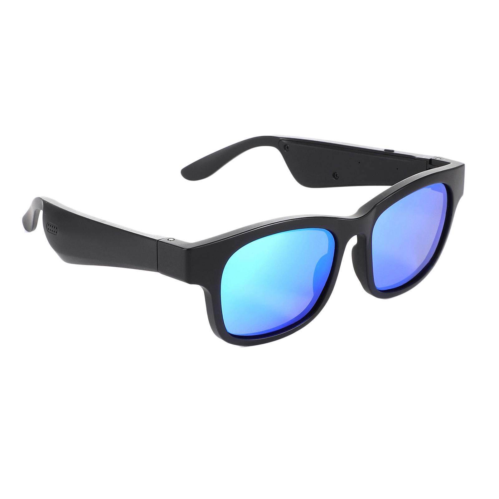 Conduction Glasses Sunglasses Bluetooth Wireless Headset Blue