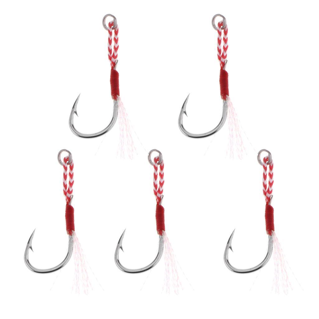 4-7pack 5pcs Carbon Steel Assist Hooks Fishing Jig Hooks Live Baits Hooks 020