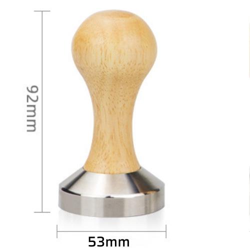 Tamper cán gỗ nén cà phê Espresso nhiều size 51 - 53 - 58 mm mặt inox 304 thiết kế trang nhã tinh tế và sang trọng