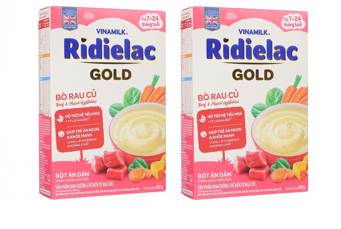 Bộ 2 Bột Ăn Dặm Vinamilk Ridielac Alpha Vị Bò Rau Củ