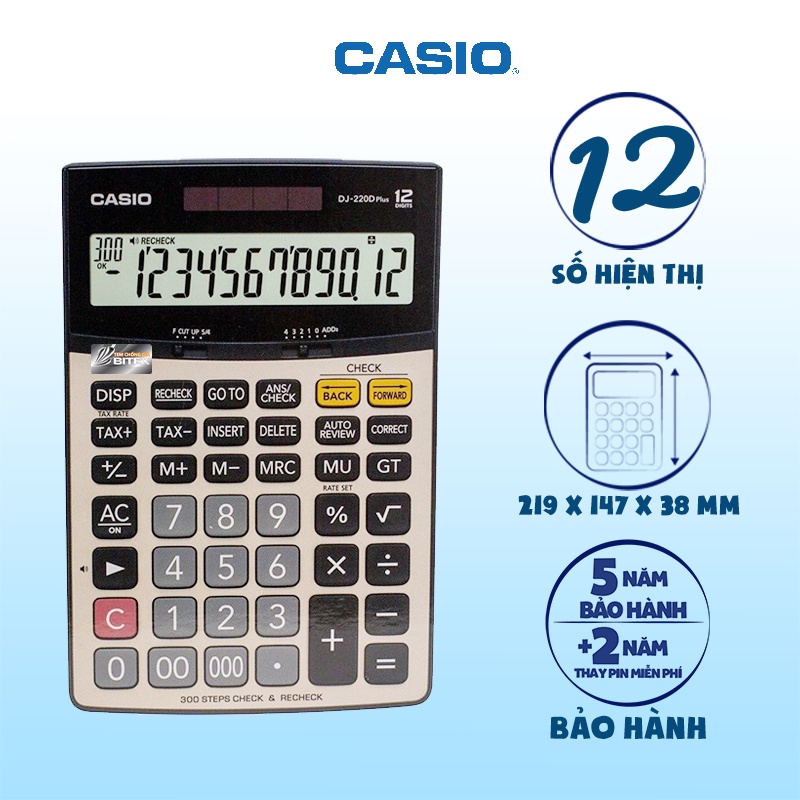 Máy Tính Văn Phòng Casio DJ 240D-W-DP Plus