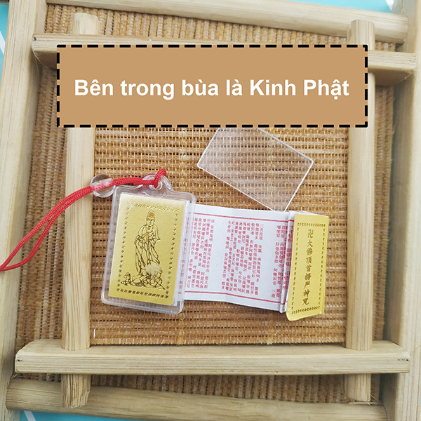 Bộ 2 lá bùa đeo cổ Kinh Phật nho nhỏ cho mọi người