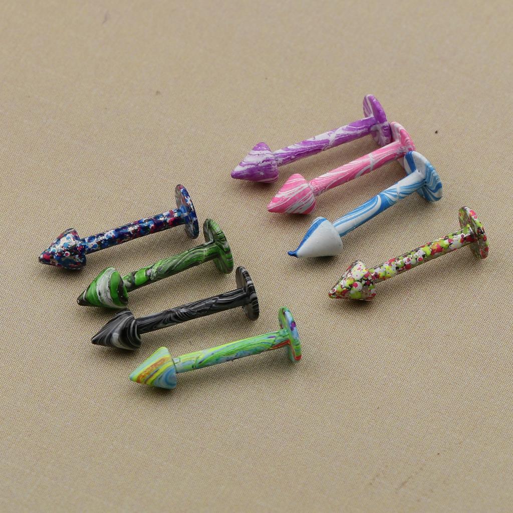 8 Pieces Stainless Steel   Labret Lip Bars  Barbell Piercing