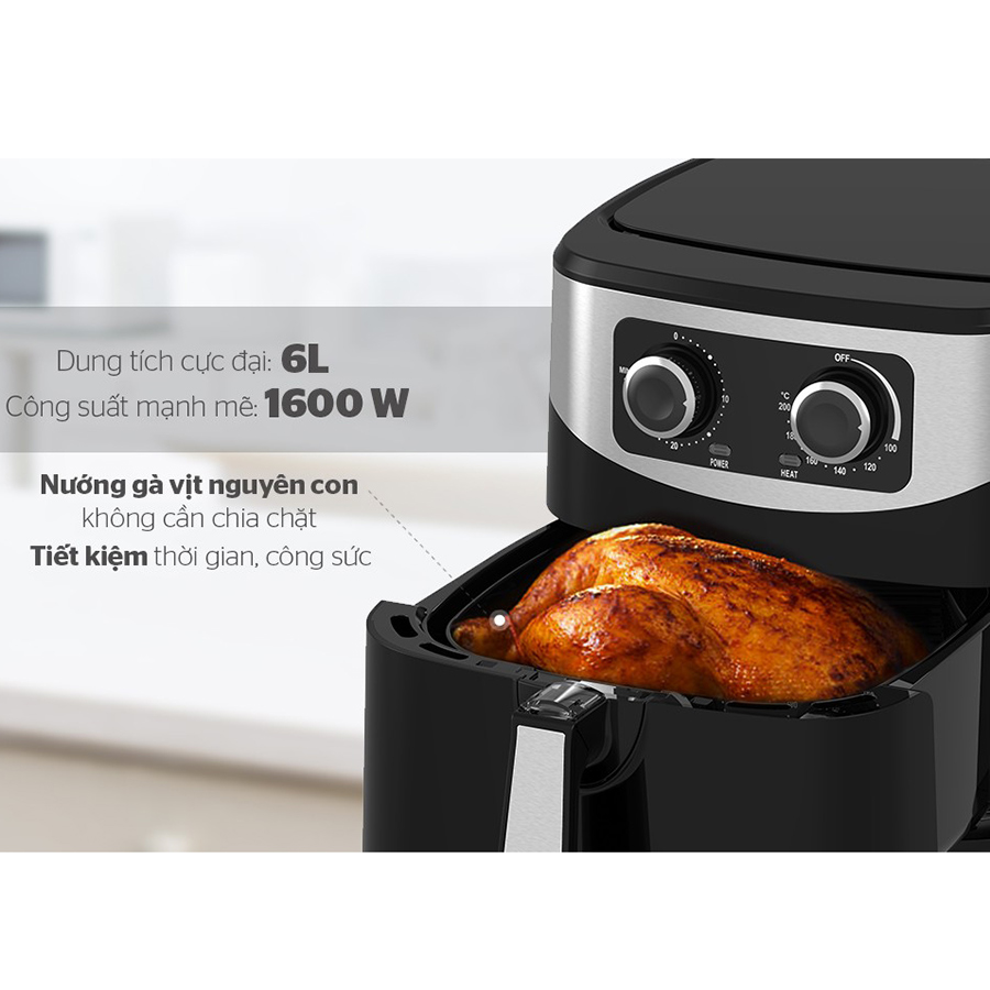 Nồi Chiên Không Dầu Sunhouse SHD4062 - Hàng Chính Hãng