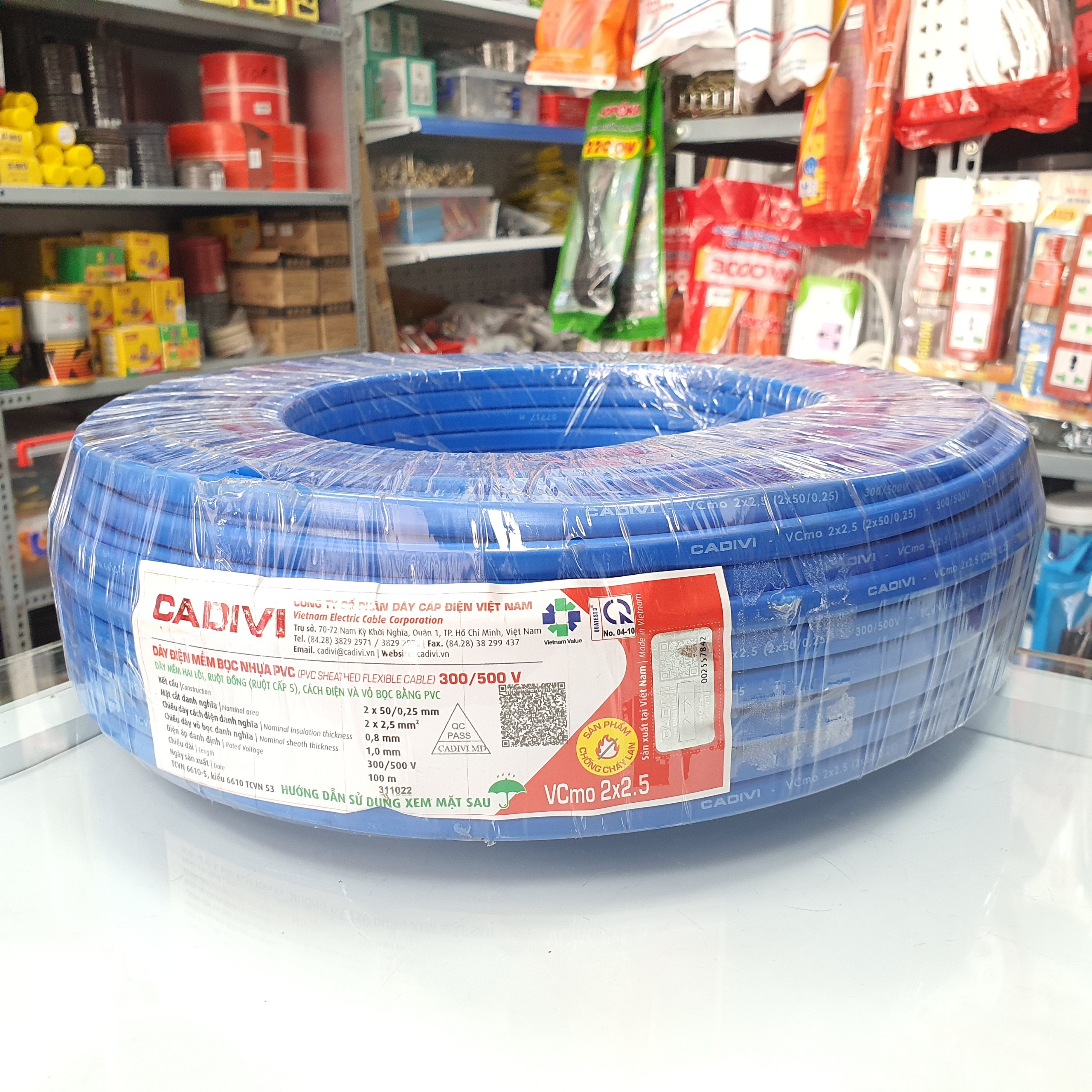 Dây điện đôi mềm dẹp Cadivi VCmo 2x1.5, 2x2.5, 2x4.0 dây đôi mềm oval