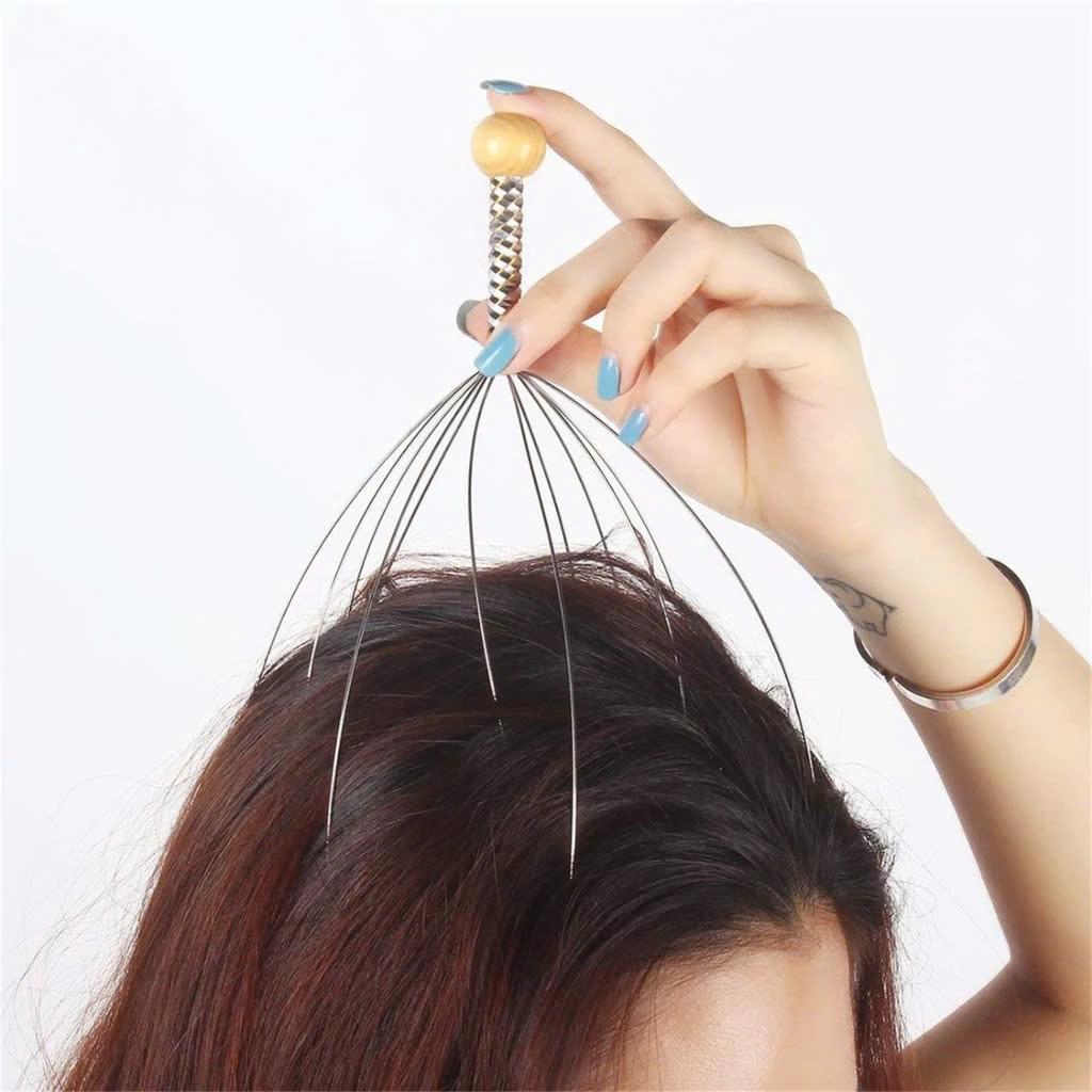 Cây Massage - Mát Xa Da Đầu Thư Giãn (23cm)- Chất Liệu Thép Không Gỉ Inox 304