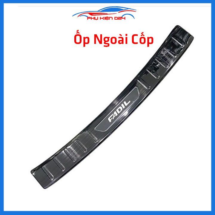 Ốp chống trầy cốp Fadil 2019-2020-2021-2022 thép không gỉ vân titan bảo vệ xe chống va đập