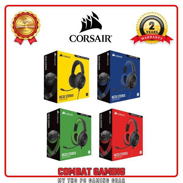 Tai Nghe CORSAIR HS35 STEREO - Kèm Jack Chia Y - Hàng Chính Hãng